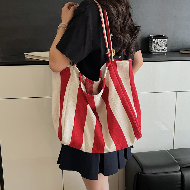 Spacious Striped Beach Tote — product view 6