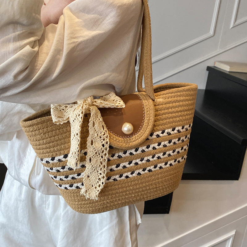 Bohemian Handwoven Crochet Tote Bag — product view 4