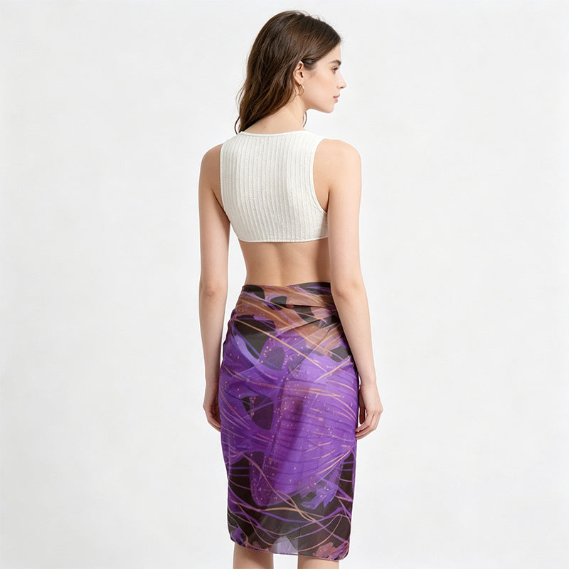 Beach towel with creative jellyfish pattern made of lightweight fabric LoungeYard — product view 2