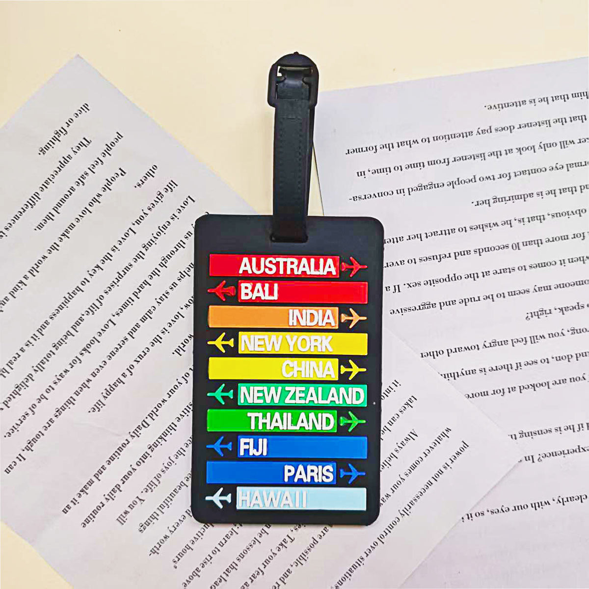 Unisex Travel-Themed Luggage Tag LoungeYard — product view 1