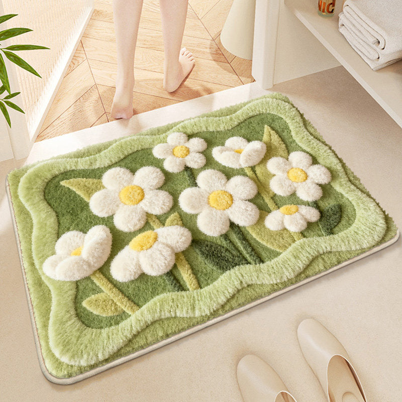 Floral-Themed Soft Microfiber Bath Mat — product view 6