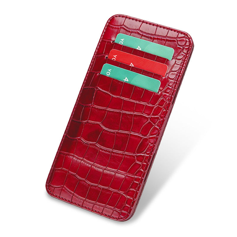Sleek Crocodile-Embossed Leather Cardholder LoungeYard — product view 1