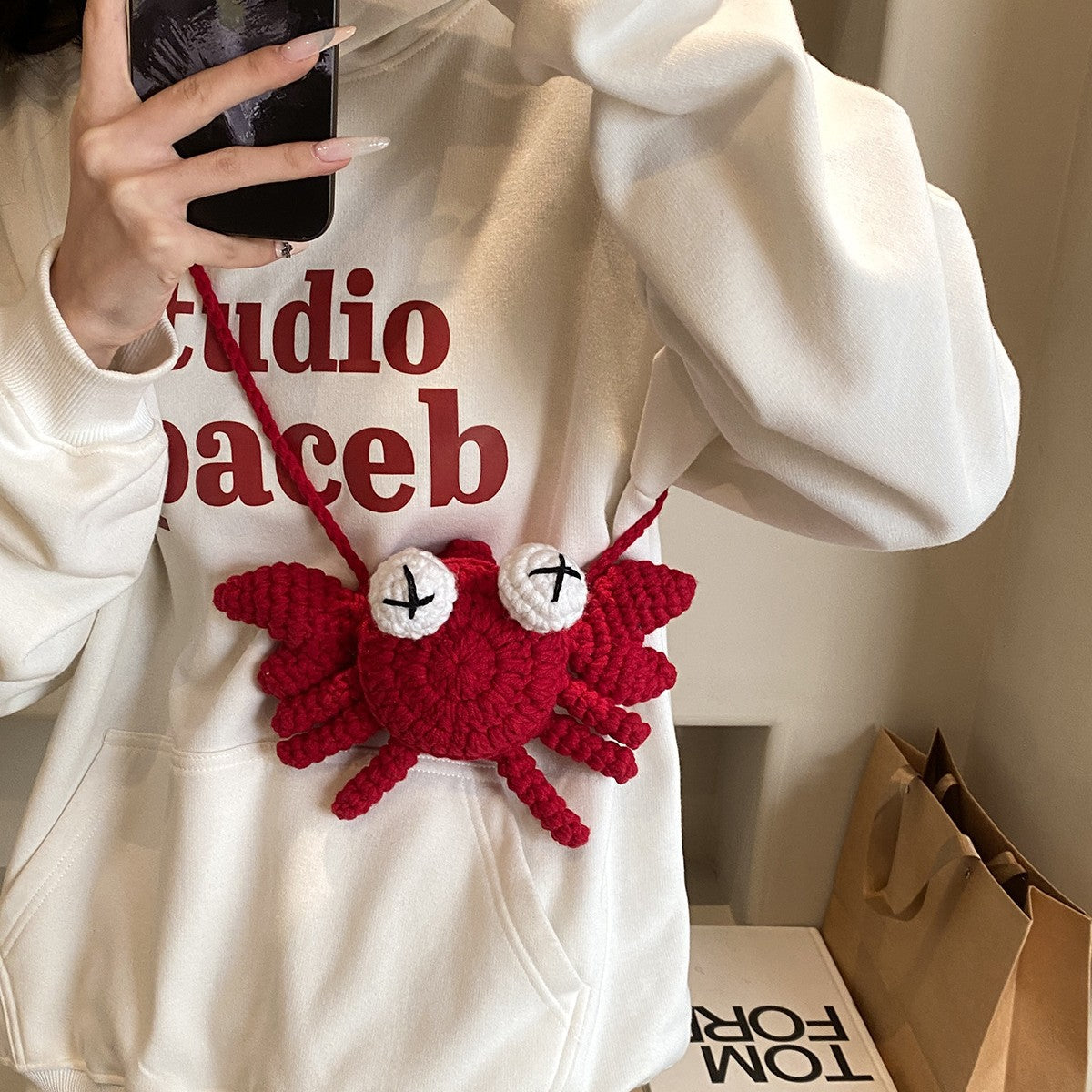 Crochet Crab-Shaped Crossbody Bag — product view 6