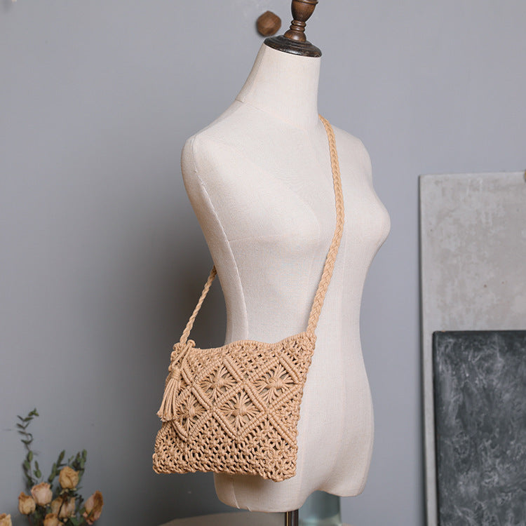 Handmade Macrame Shoulder Bag LoungeYard — product view 3