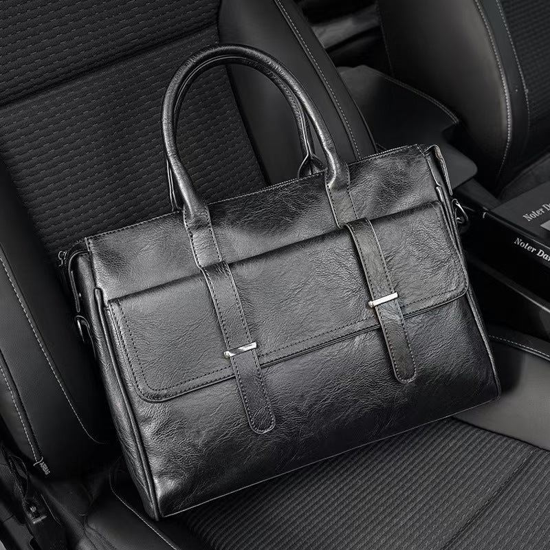 Premium Leather Messenger Briefcase — product view 6