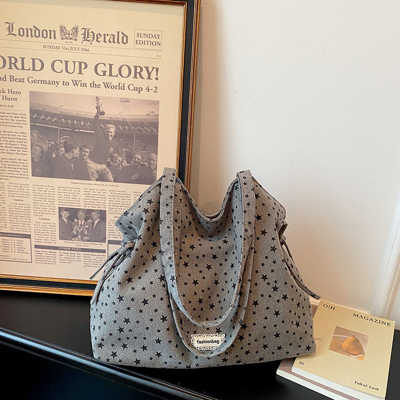 Casual Star-Patterned Tote Bag — product view 5