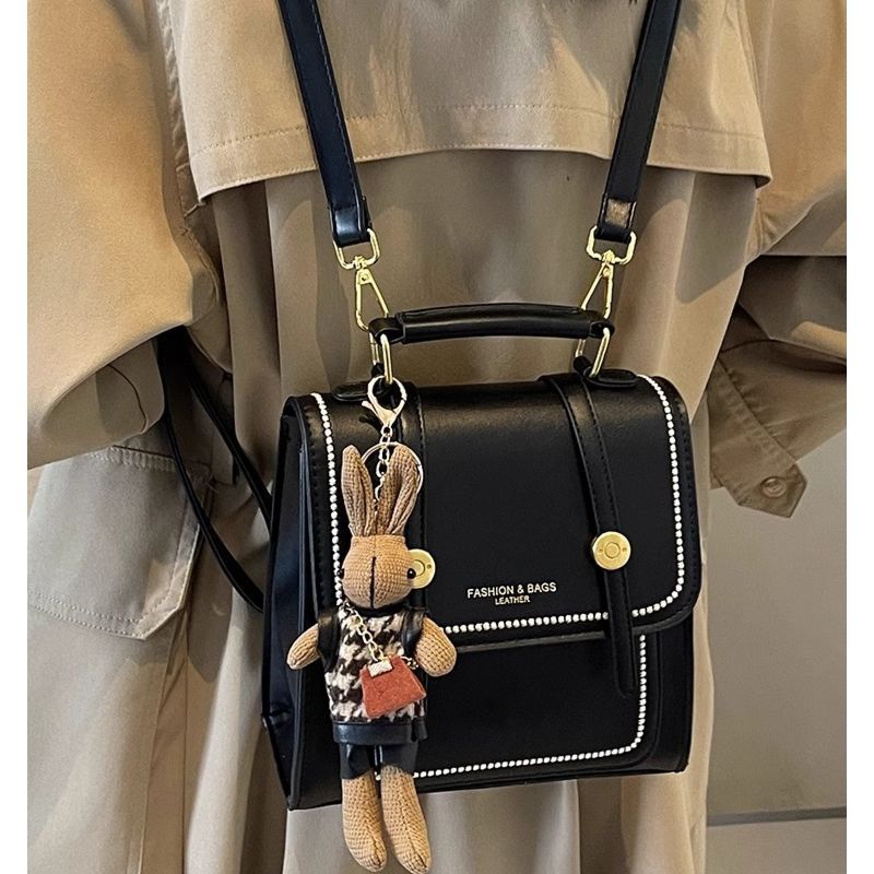 Vintage-Inspired Structured Satchel Bag LoungeYard — product view 4