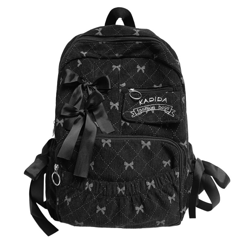Quilted Bow-Embellished Backpack LoungeYard — product view 6
