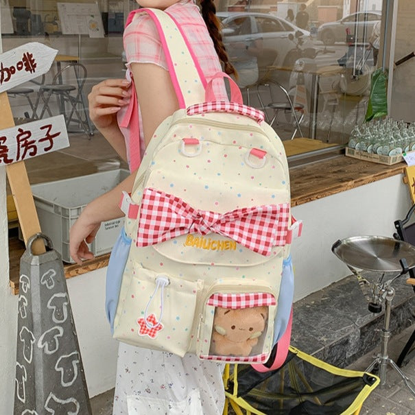 Cute Bow-Embellished School Backpack LoungeYard — product view 1