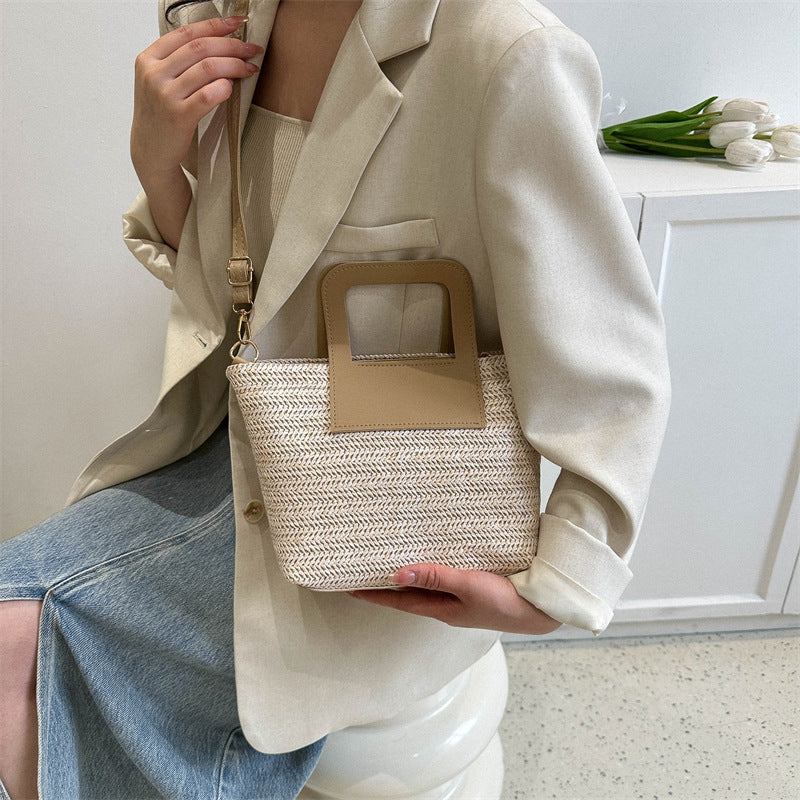 Modern Textured Woven Handheld Bag LoungeYard — product view 4