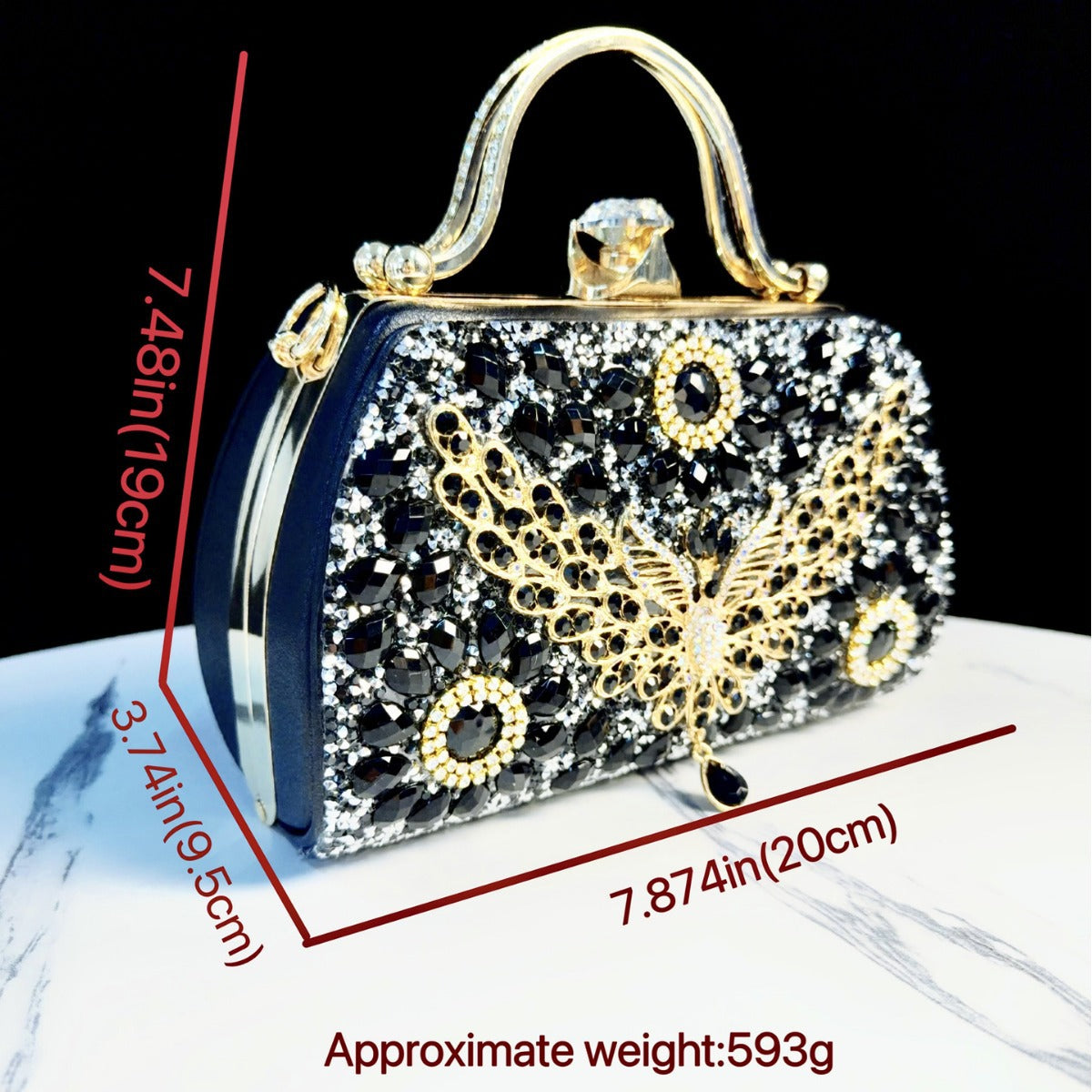Ornate Bejeweled Evening Clutch — product view 3