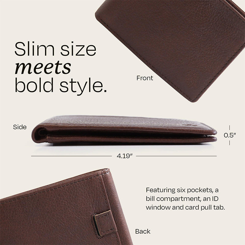 Dual-Sided Minimalist Leather Wallet LoungeYard — product view 3