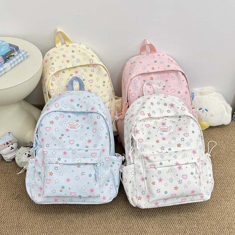 Playful Star-Print Backpack LoungeYard — product view 4