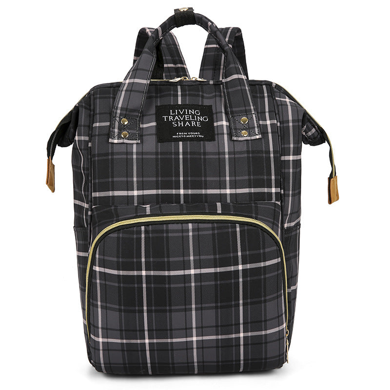 Checkered Pattern Travel Backpack LoungeYard — product view 5