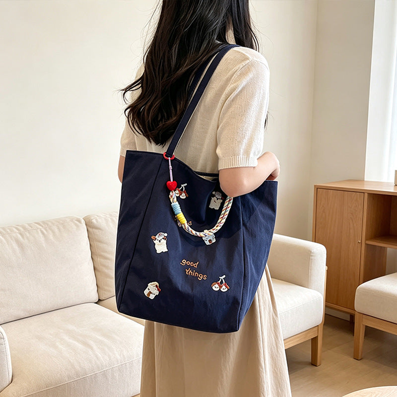 Embroidered Casual Tote LoungeYard — product view 4