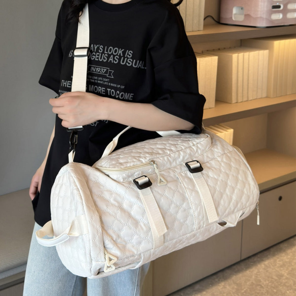 Quilted Multi-Functional Travel Backpack LoungeYard — product view 1