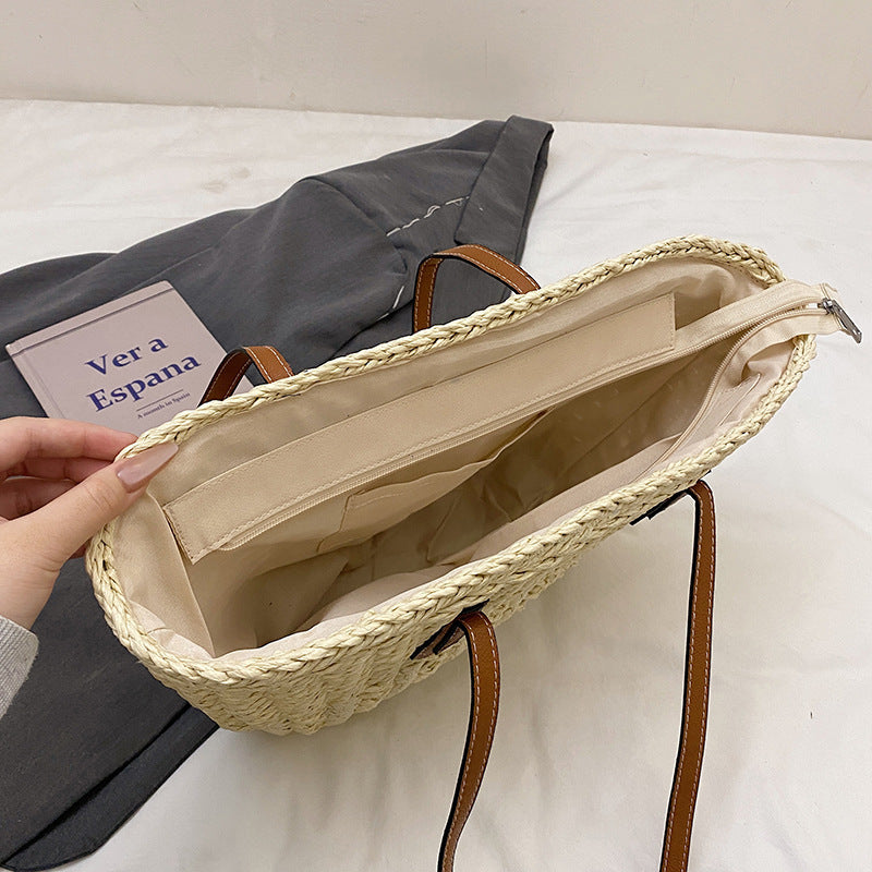 Woven Straw Tote — product view 4