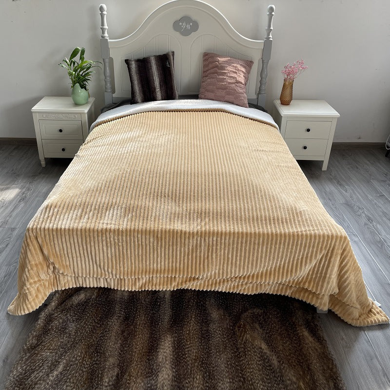 Luxurious Ribbed Velour Throw Blanket — product view 1