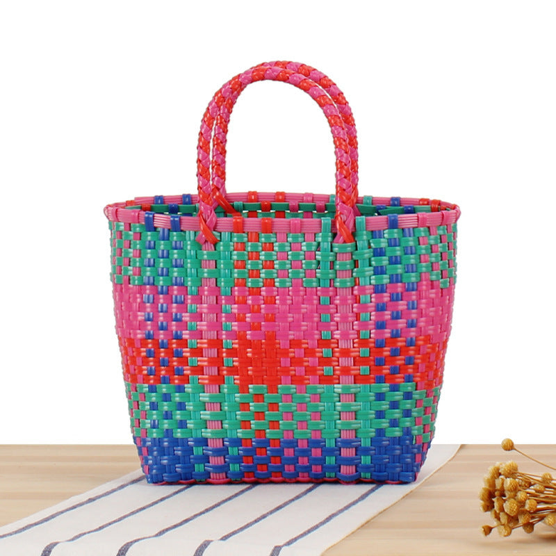 Colorful Woven Beach and Shopping Bag LoungeYard — product view 5