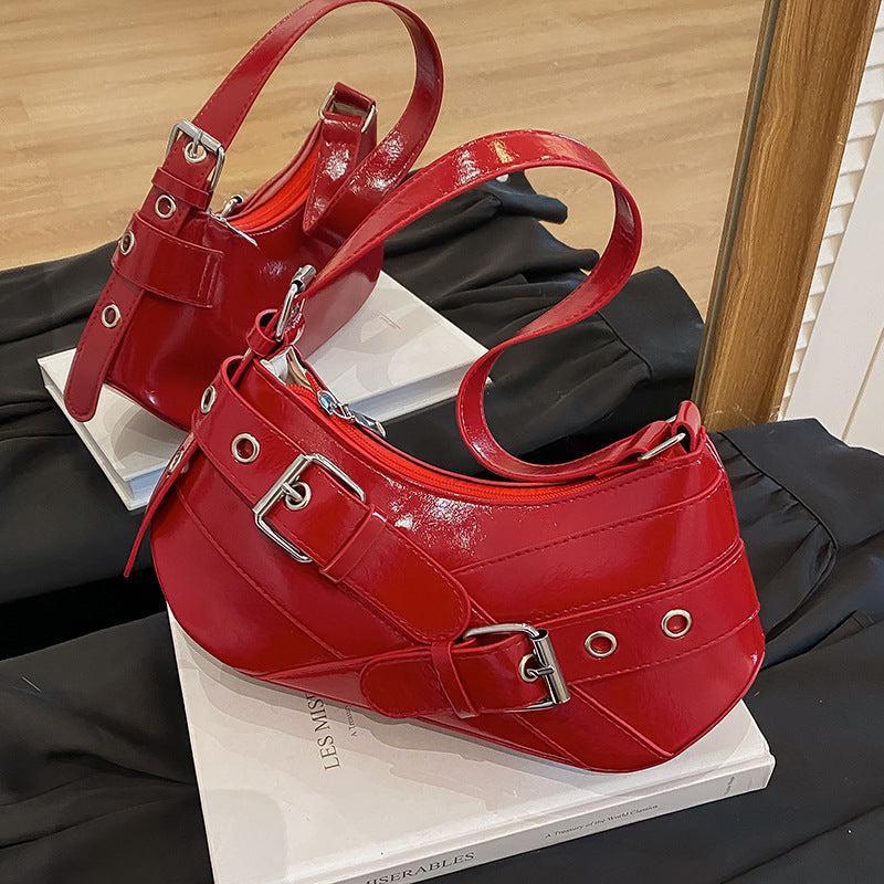 Stylish Patent Leather Shoulder Bag LoungeYard — product view 3
