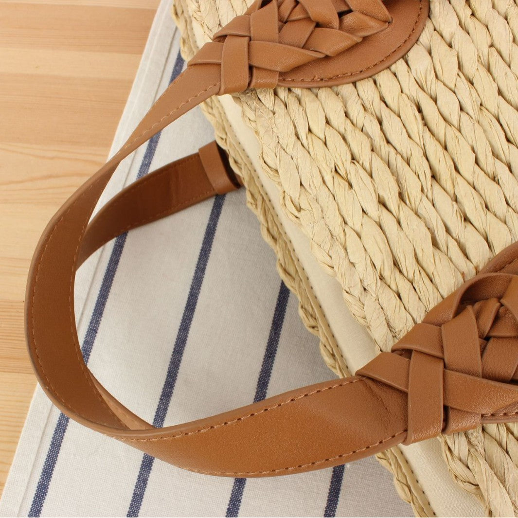 Braided Bast Bag with Leather Straps LoungeYard — product view 2