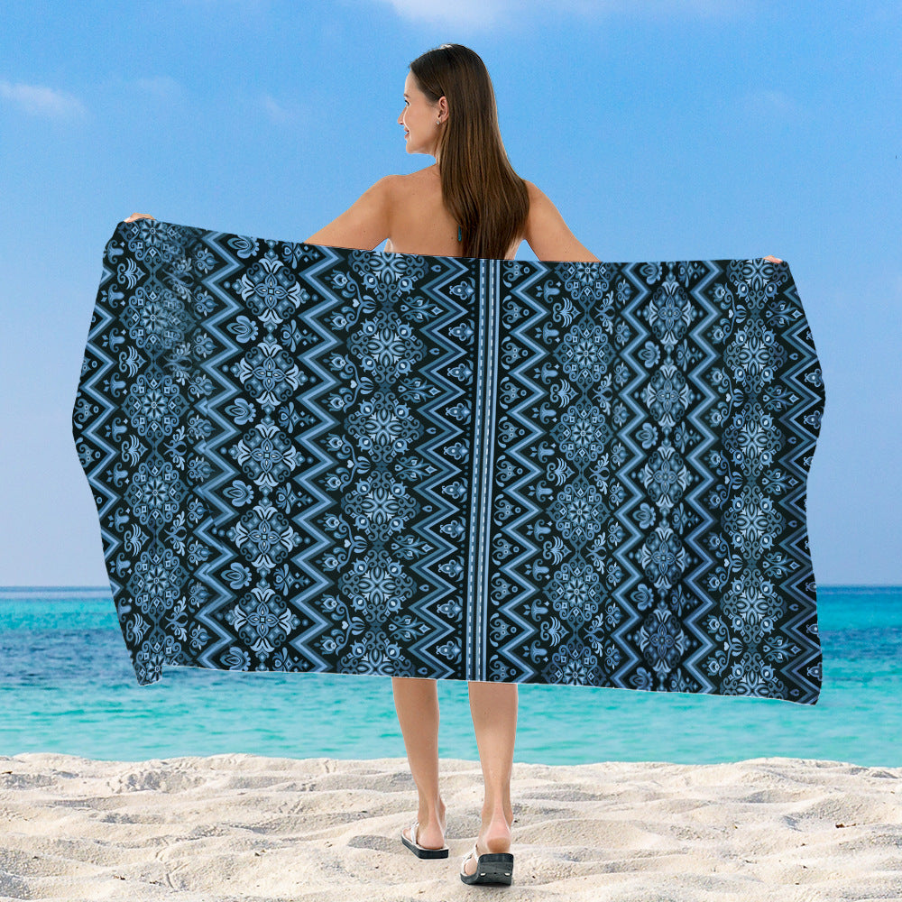 Beach towel with exclusive geometric pattern LoungeYard — product view 1