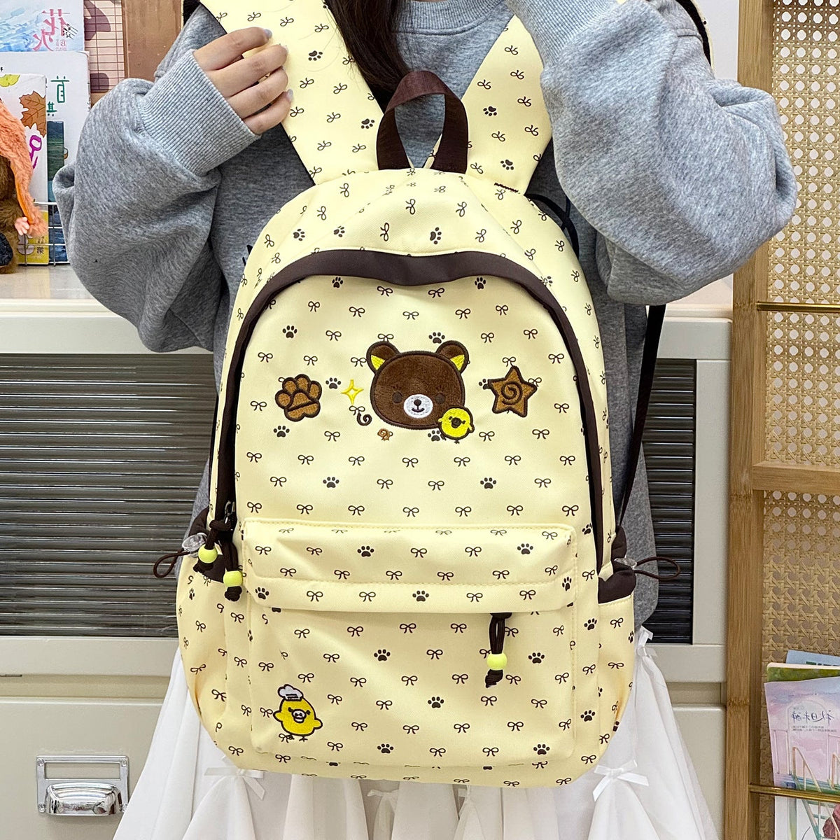 Cute Illustrated Animal-Themed Backpack LoungeYard — product view 3