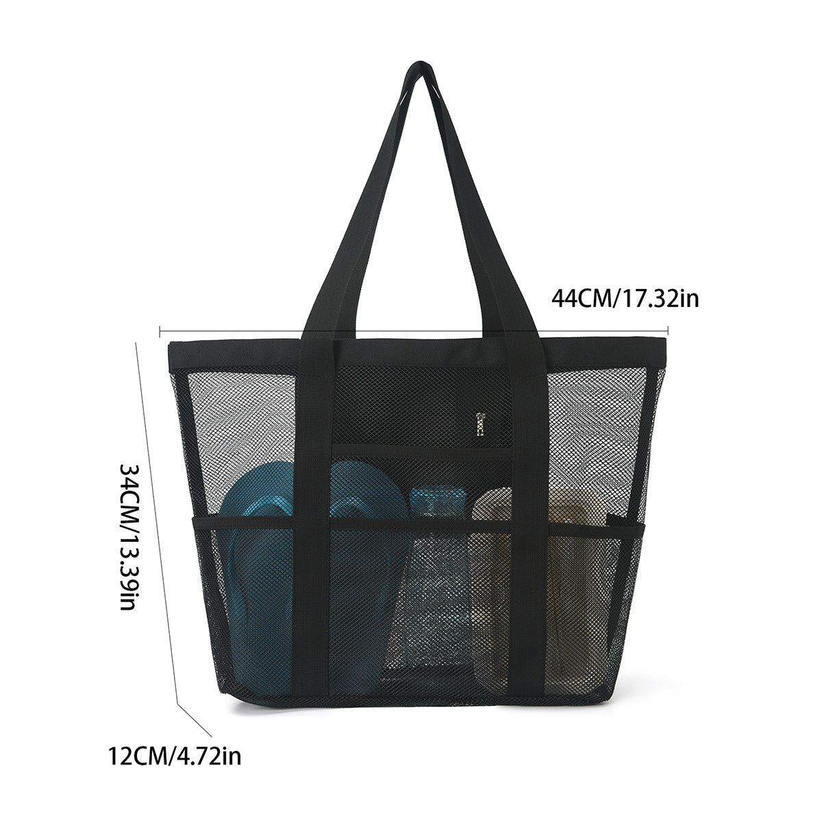 Spacious leisure beach bag made of mesh fabric LoungeYard — product view 1