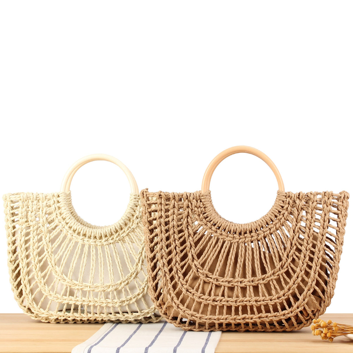 Handcrafted Trend Bag Made of Natural Wicker LoungeYard — product view 2