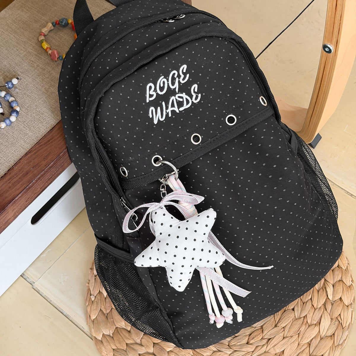 Polka Dot Casual Backpack LoungeYard — product view 7