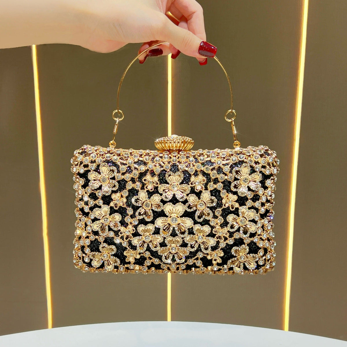 Floral Appliqué Evening Clutch — product view 3