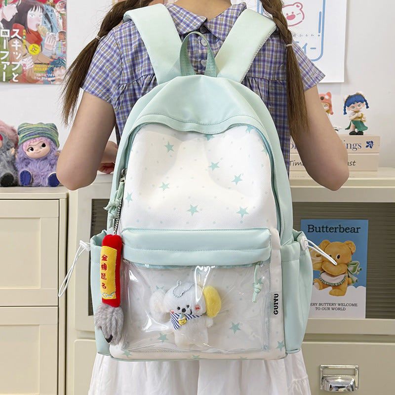 Fun-Themed Star Pattern Backpack LoungeYard — product view 3