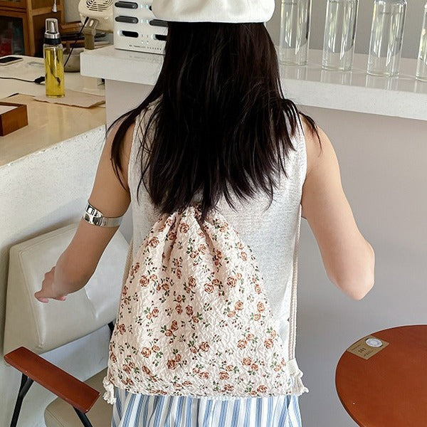 Floral Drawstring Backpack — product view 5