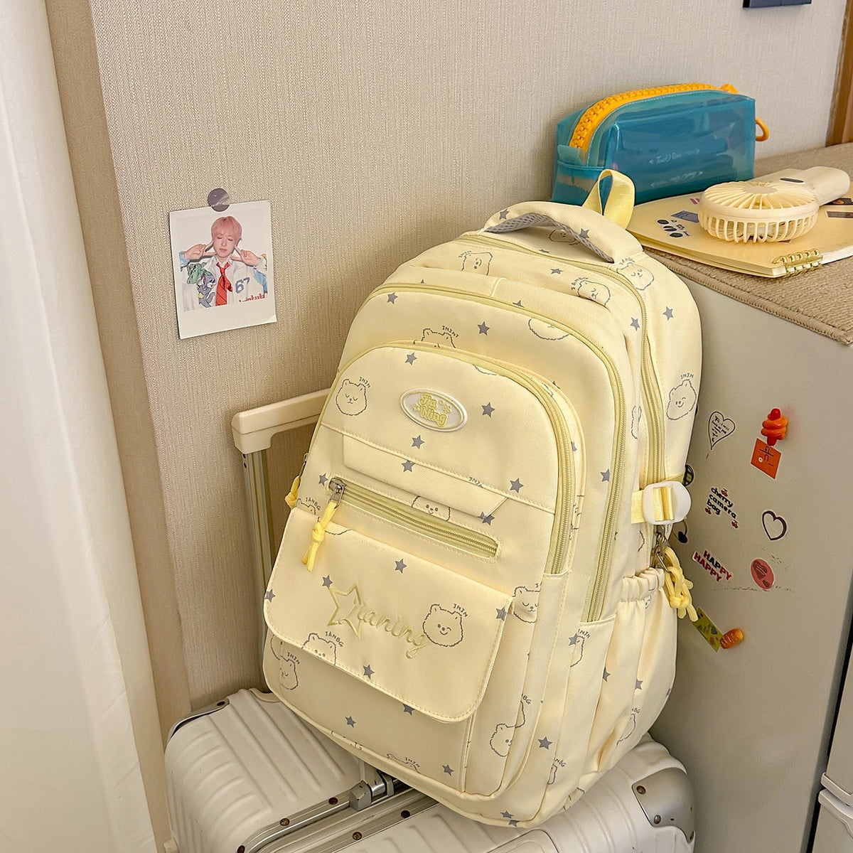 Cute Character-Printed Casual Backpack LoungeYard — product view 6