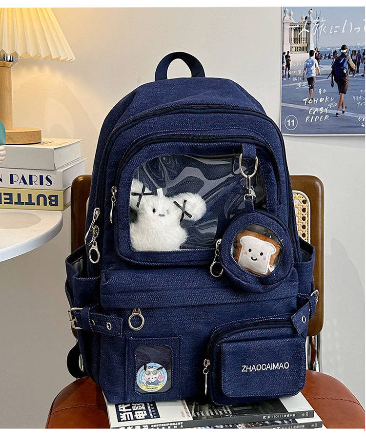 Casual Clear Panel School Backpack — product view 1