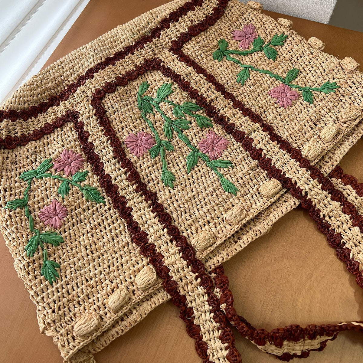 Braided shoulder bag with floral motif LoungeYard — product view 4