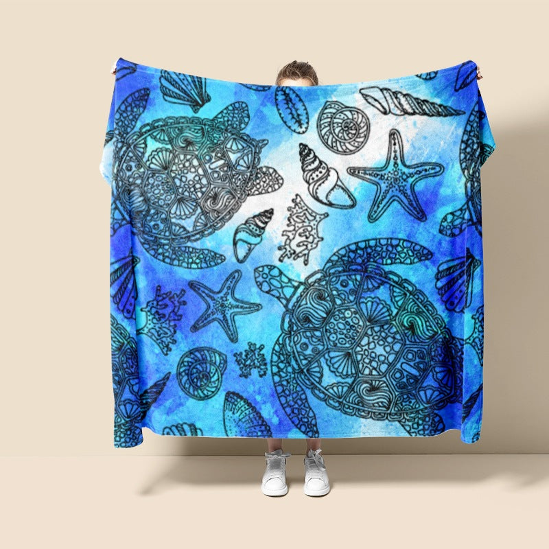 Plush Turtle-Themed Throw Blanket — product view 6