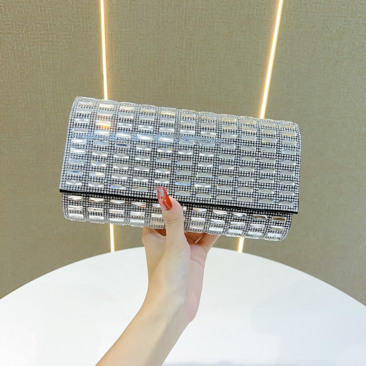 Glamorous Crystal-Studded Evening Clutch — product view 6