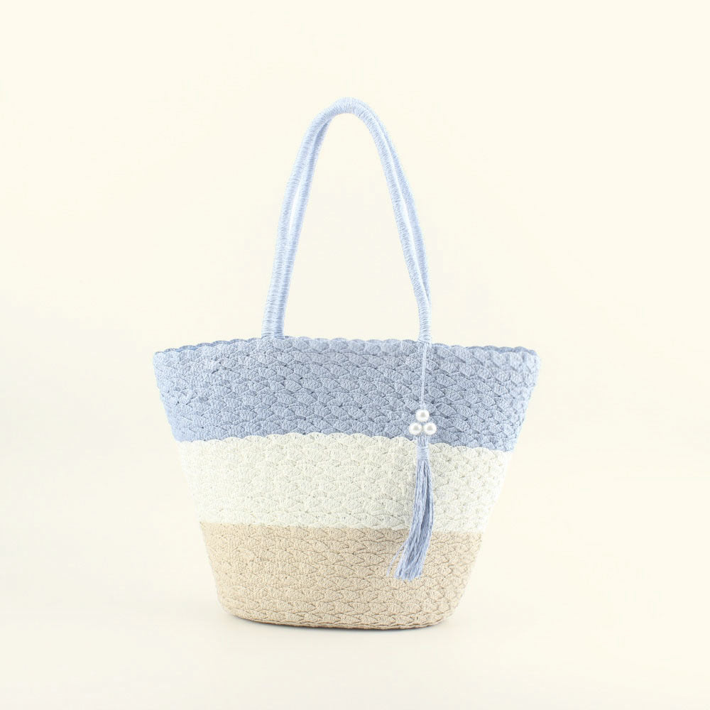 Fashionable crochet shoulder bag with tassel LoungeYard — product view 1