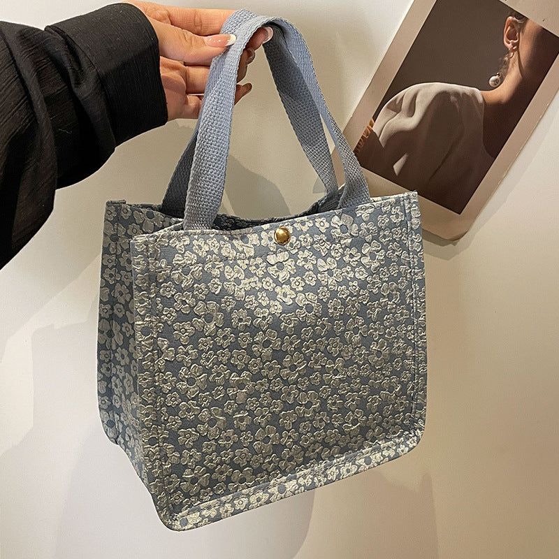 Floral Print Canvas Tote Bag — product view 1