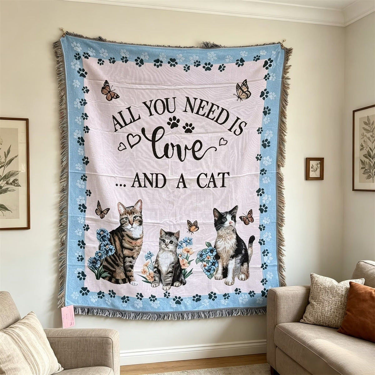 Cat-Themed Cozy Throw Blanket — product view 1