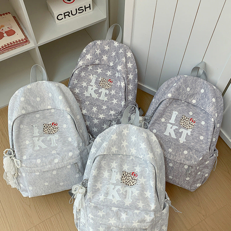 Polka Dot Graphic Print Backpack LoungeYard — product view 4