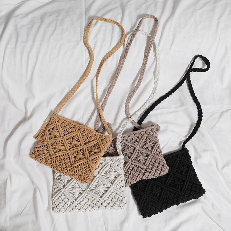 Handmade Macrame Shoulder Bag LoungeYard — product view 1