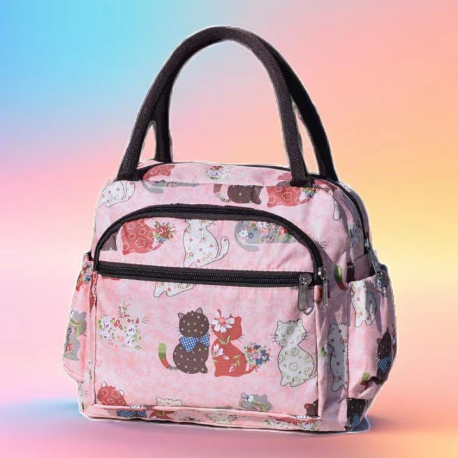 Insulated Cat Print Lunch Cooler Bag LoungeYard — product view 6