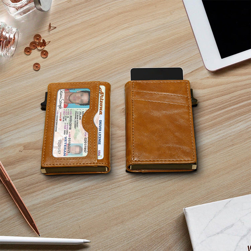 RFID-Blocking Slim Leather Cardholder LoungeYard — product view 4