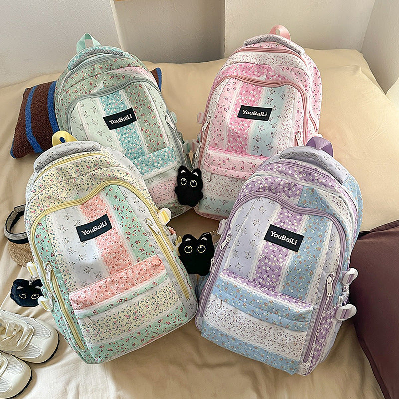 Floral Print Casual Backpack LoungeYard — product view 4