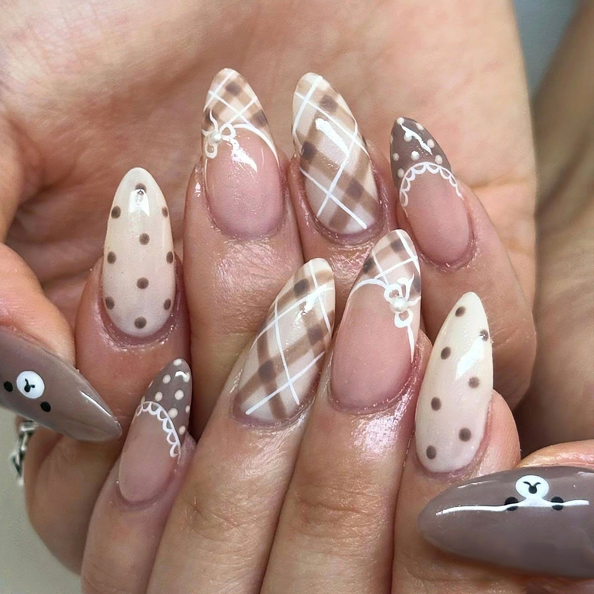 Whimsical Bear-Themed Press-On Nail Set — product view 1