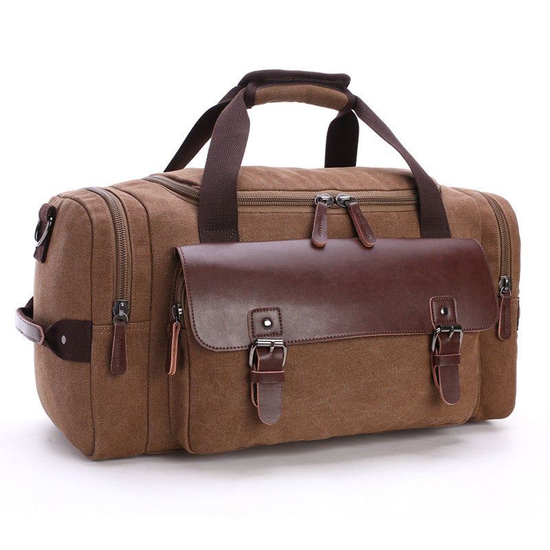 Spacious travel bag with high-quality leather trim LoungeYard — product view 2