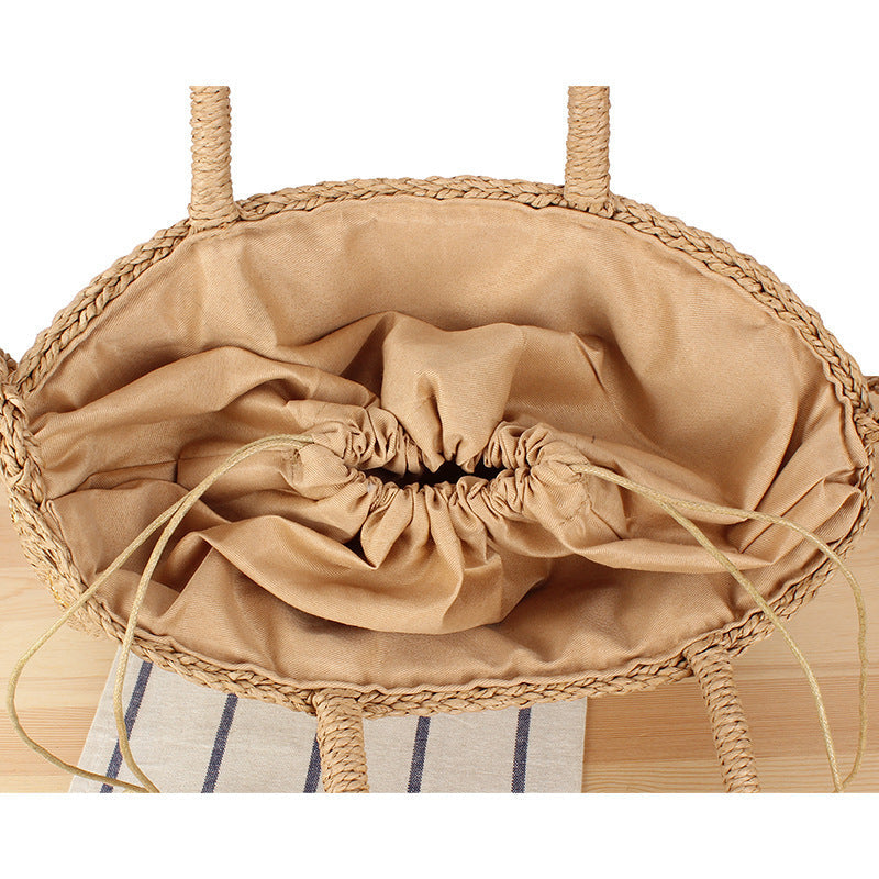 Braided tote bag with double carrying handles LoungeYard — product view 4