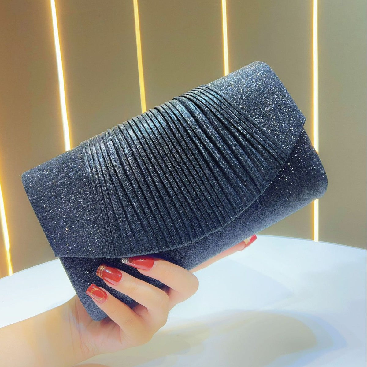Glamorous Pleated Evening Clutch — product view 6